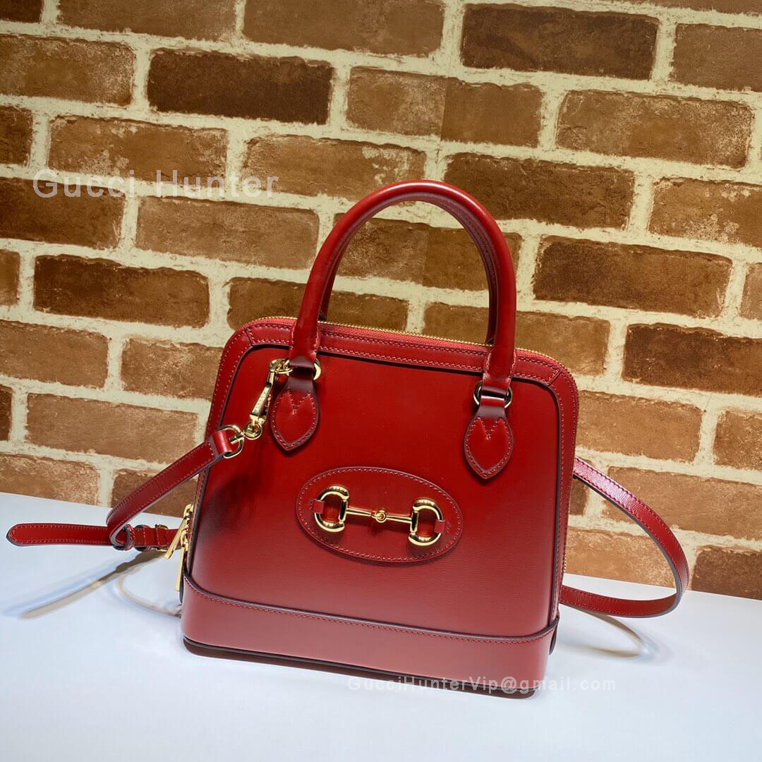 Gucci Horsebit 1955 Small Leather Top Handle Bag Red 621220